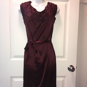 Badgley Mischka Garnet Colored Silk Dress